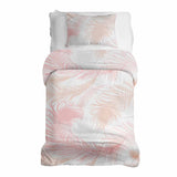 Therapiedekens beddengoed set wit met roze veren