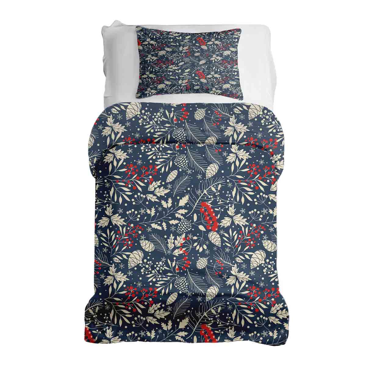 Original Therapiedecke - Baumwoll Bettwäsche Set weihnachtliche Blätter