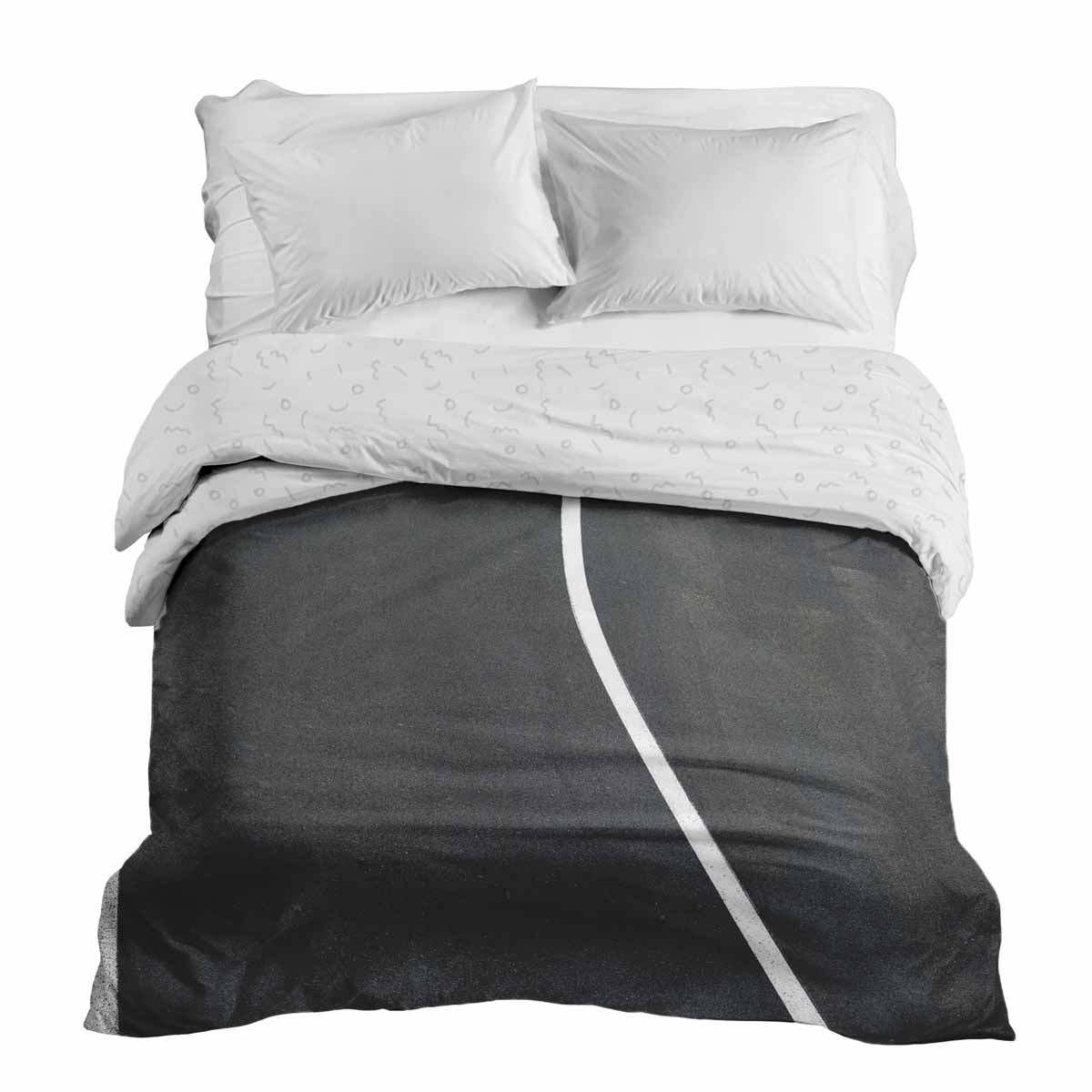 Original Therapiedecke - Baumwollbezug Dunkelgrau mit weißem Streifen