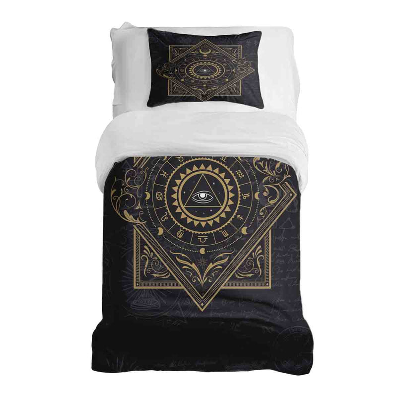 Therapiedecken beddengoed set zwart mystiek mandala