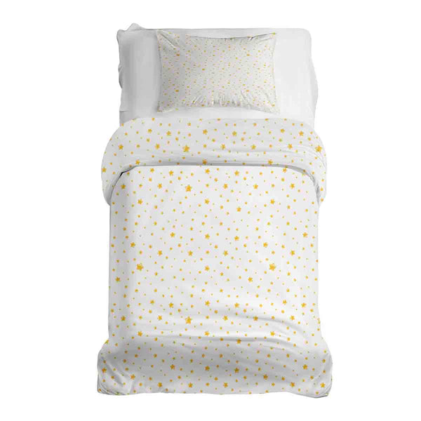 Therapiedekens beddengoedset wit met gele sterren