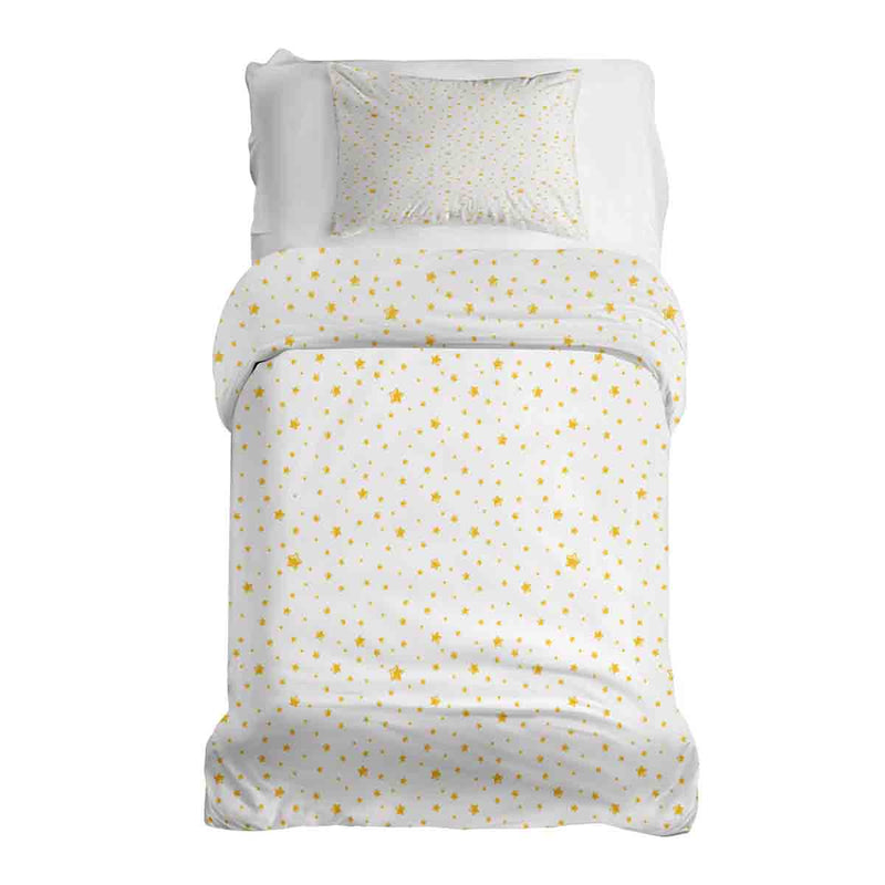 Therapiedekens beddengoedset wit met gele sterren
