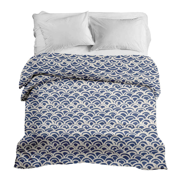 Therapiedekens katoenen hoes blauw golfpatroon