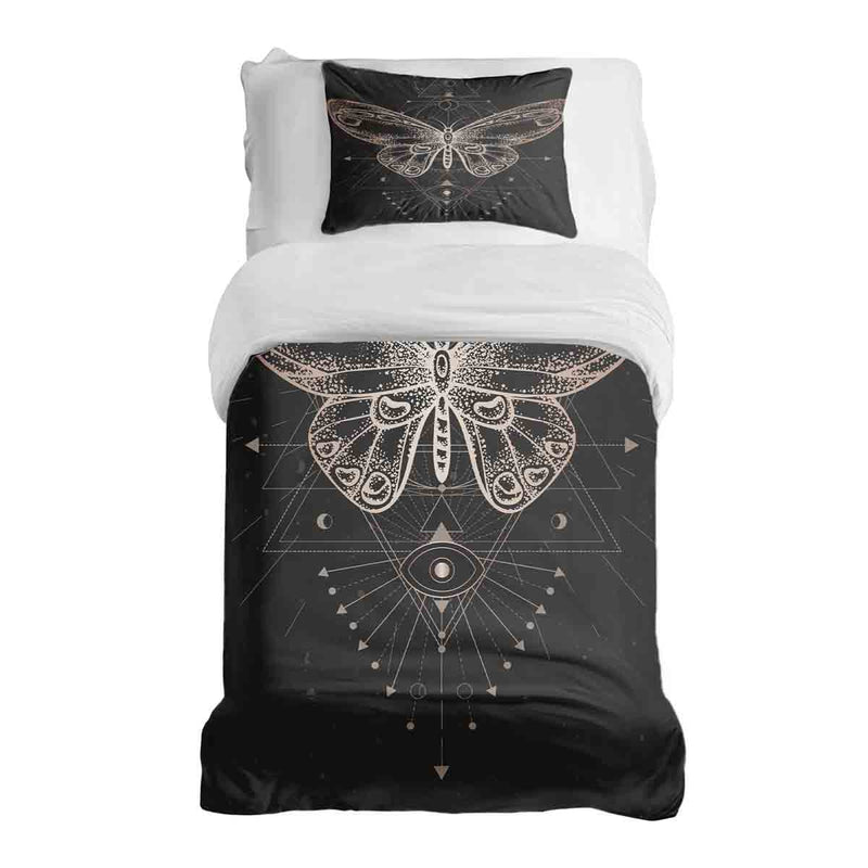 Therapiedekens Beddengoed Set Zwart met Vlinder