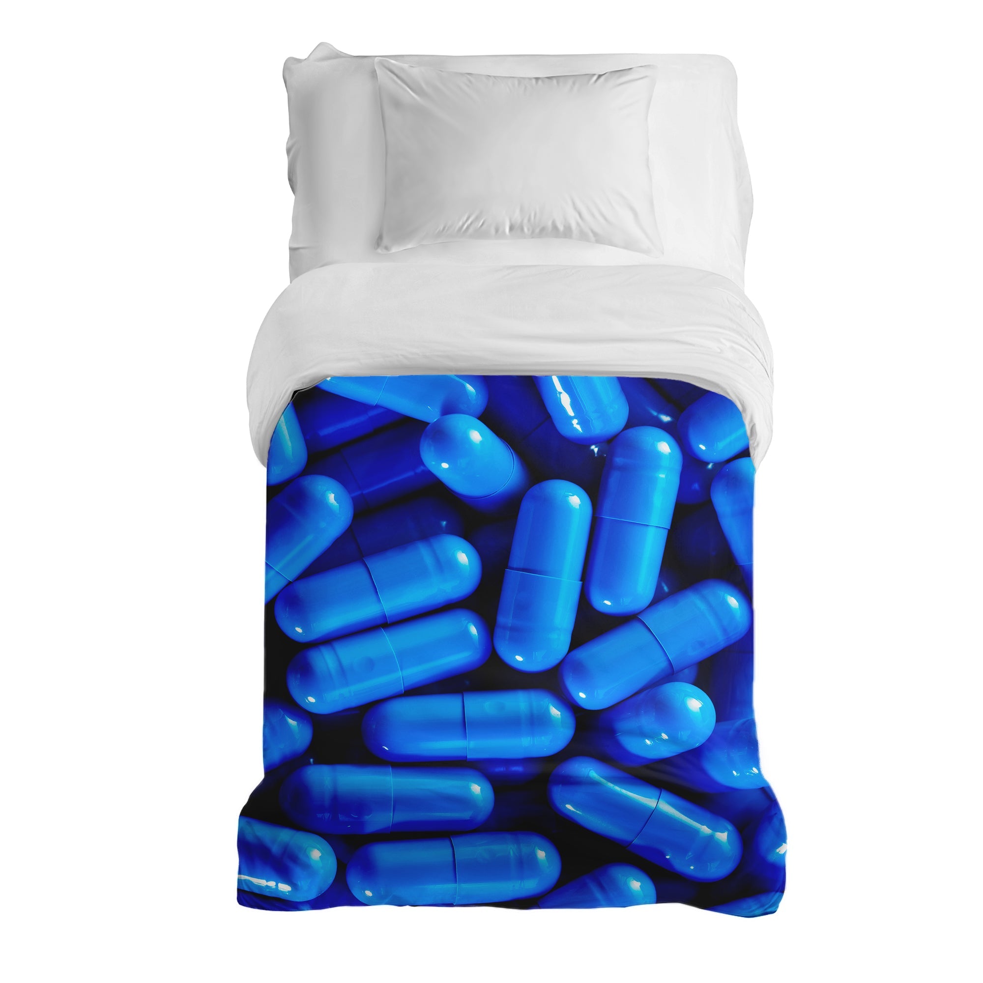 Originele therapiedeken - katoenen hoes blauw tabletten