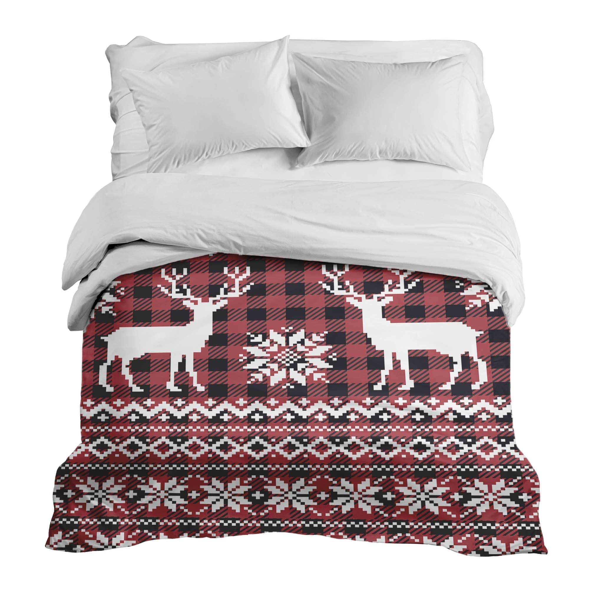 Originele therapiedeken - katoenen hoes ruit met rendier