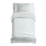 Therapiedekens beddengoed set wit met blauwe hartjes