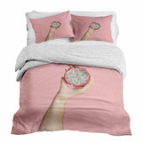 Therapiedekens beddengoed set roze met drakenfruit