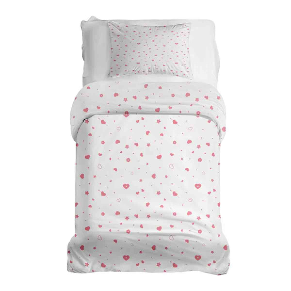 Therapiedekens Beddengoed Set Roze Hartjes en Bloemen