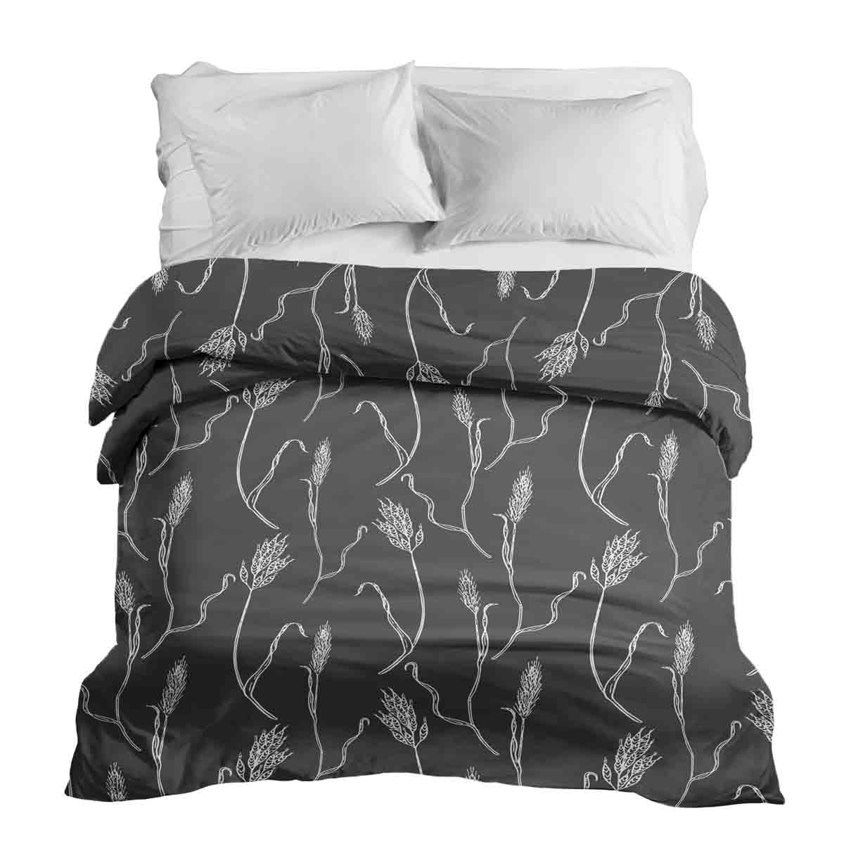 Originele therapiedeken - katoenen hoes donkergrijs met witte takken