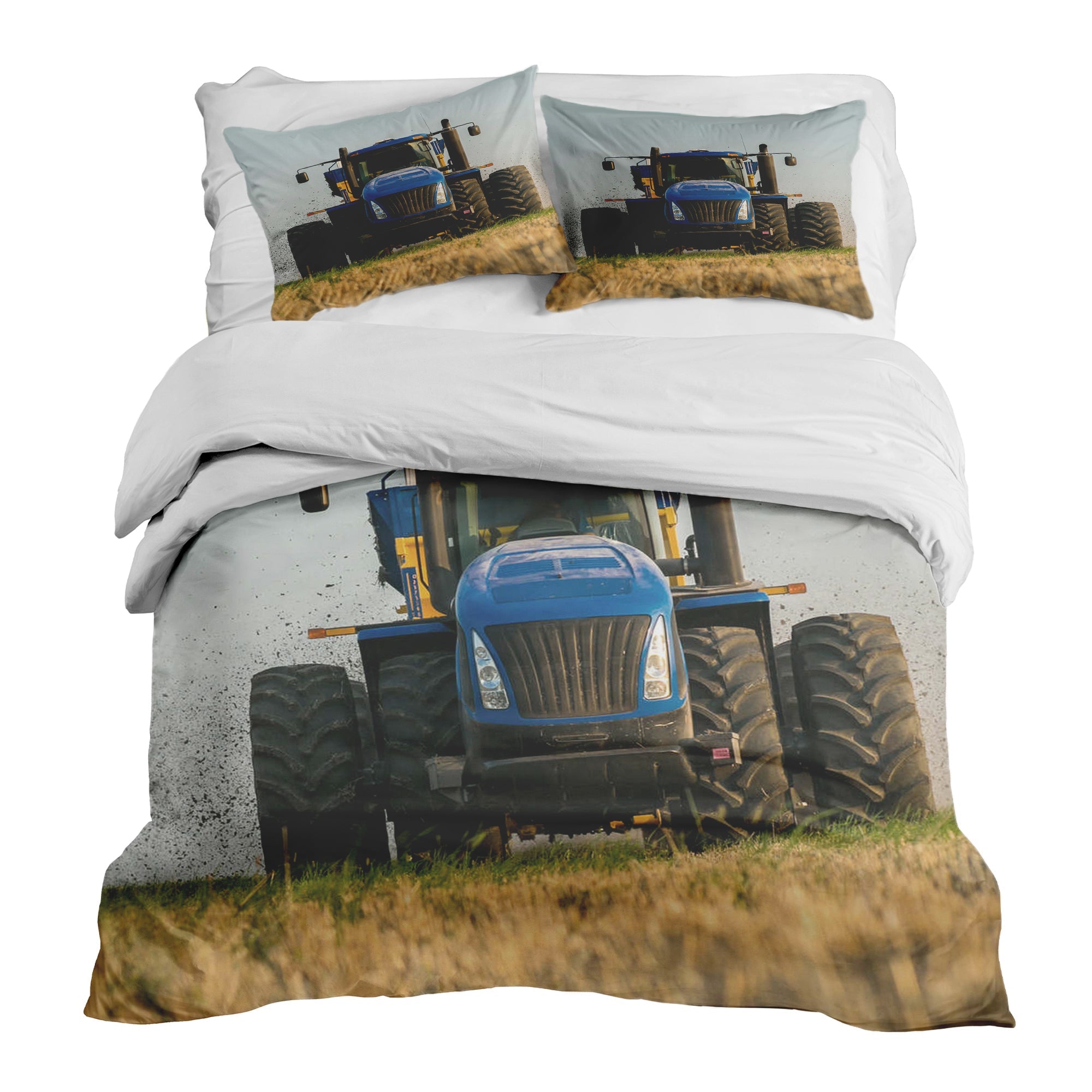 Therapiedekens Beddengoed Set Tractor in Blauw