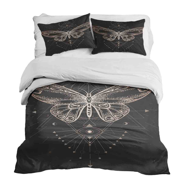 Therapiedekens Beddengoed Set Zwart met Vlinder