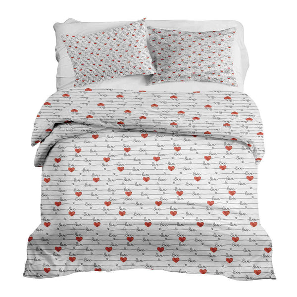 Therapiedekens beddengoed set wit met Love opschrift