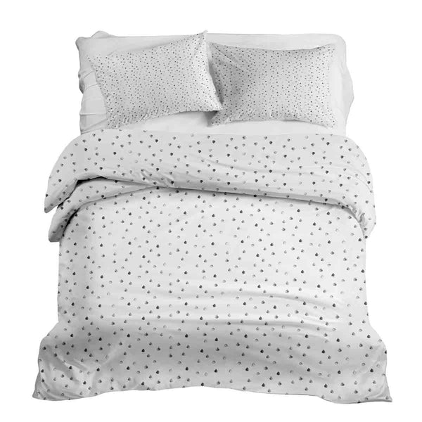Therapiedekens beddengoedset wit met grijze druppels