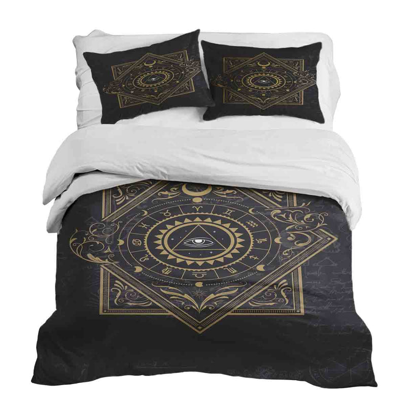 Therapiedecken beddengoed set zwart mystiek mandala