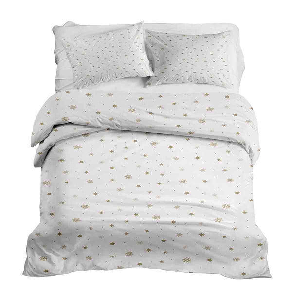 Therapiedekens beddengoedset wit met gouden sterren