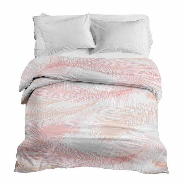 Therapiedekens katoenen hoes wit met roze veren