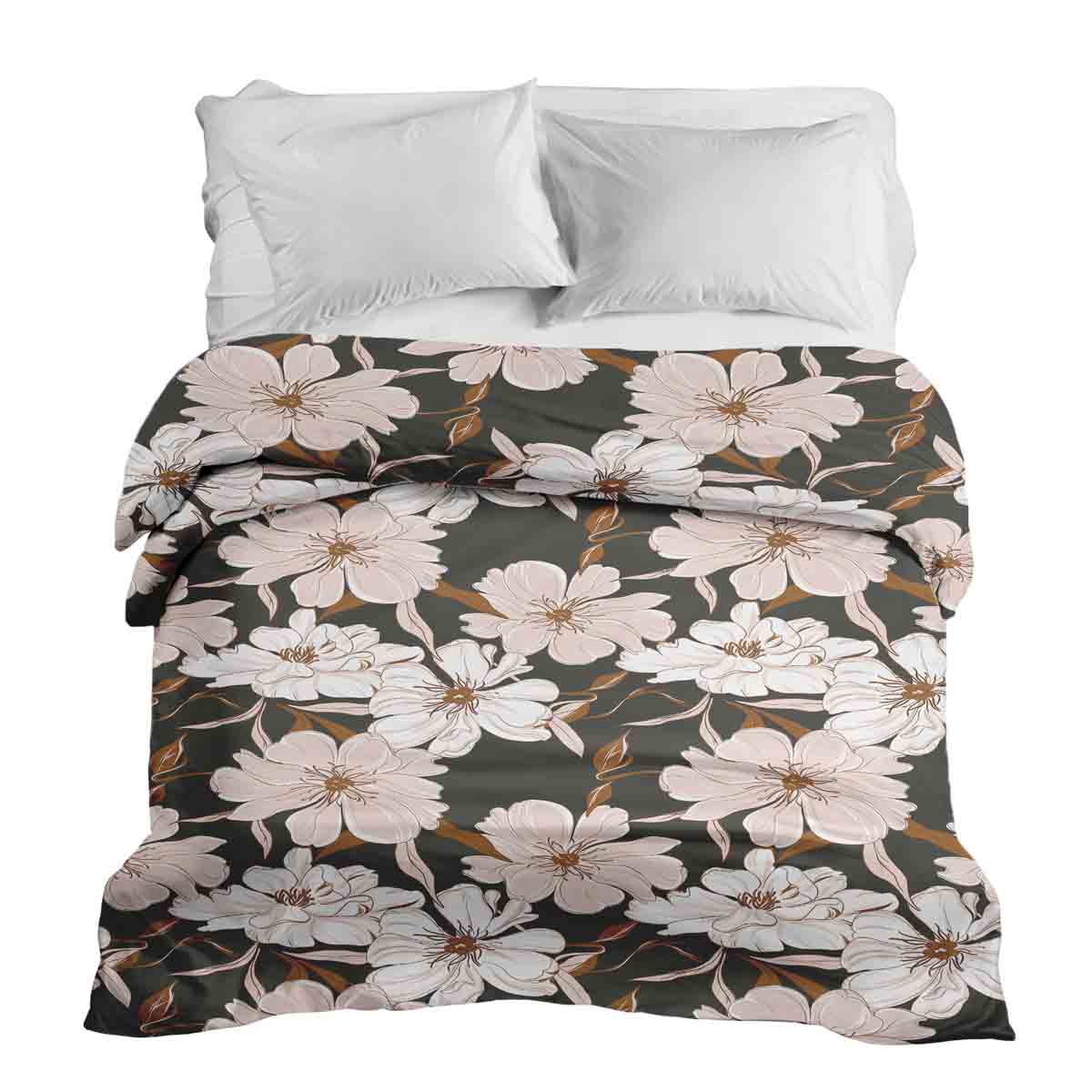 Original Therapiedecke - Baumwollbezug mit rosa Aster Blumen