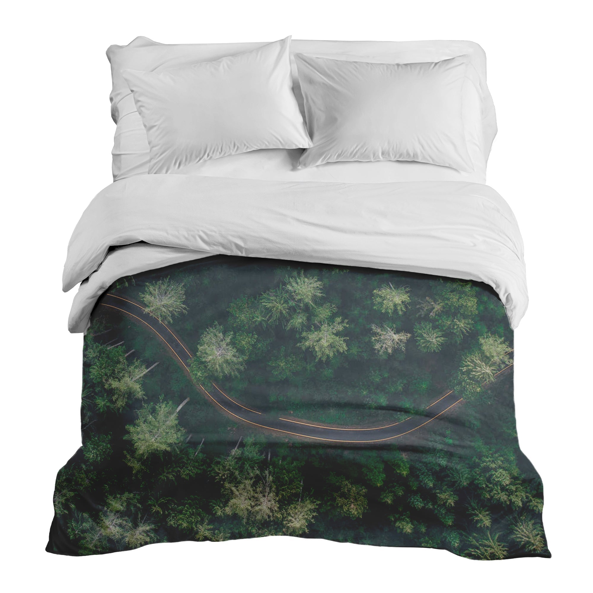 Originele therapiedeken - katoenen hoes straat in het bos