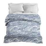 Therapiedekens katoenen hoes golven in blauw