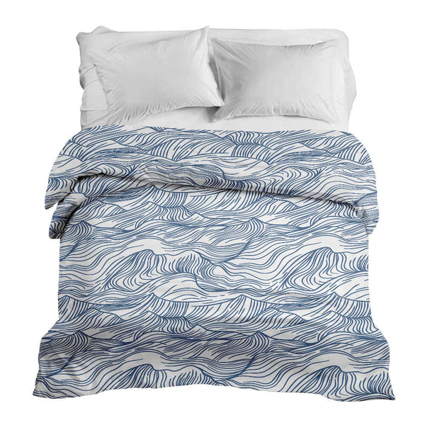 Therapiedekens katoenen hoes golven in blauw