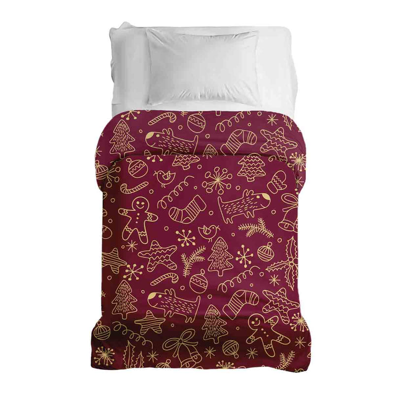 Therapiedekens katoenen hoes rood met grappige kerstmotieven