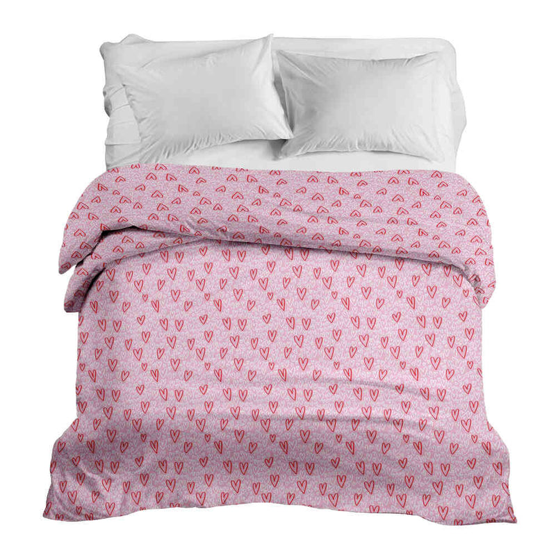 Therapiedekens katoenen hoes roze rode harten