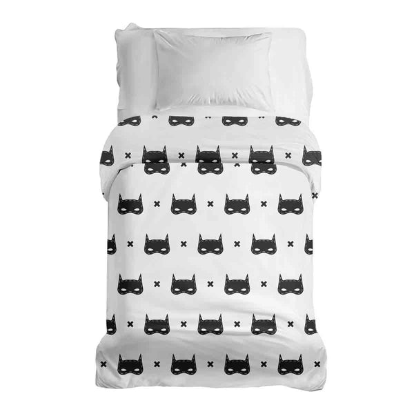 Therapiedekens katoenen hoes wit met kattenmasker