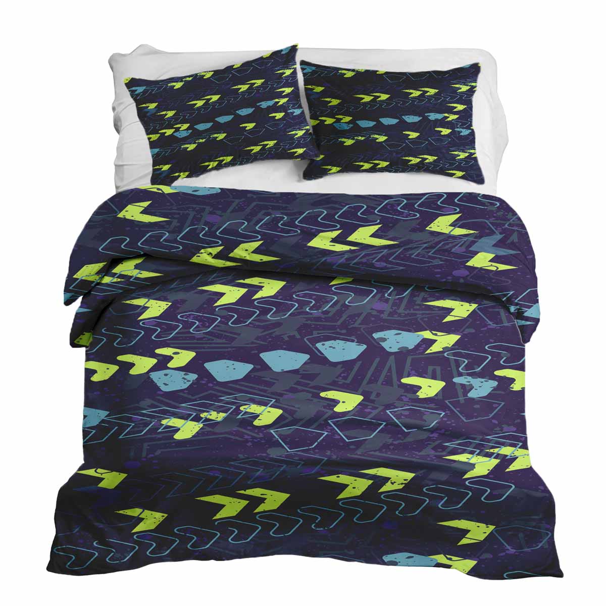 Therapiedekens beddengoed set donkerblauw met pijlen