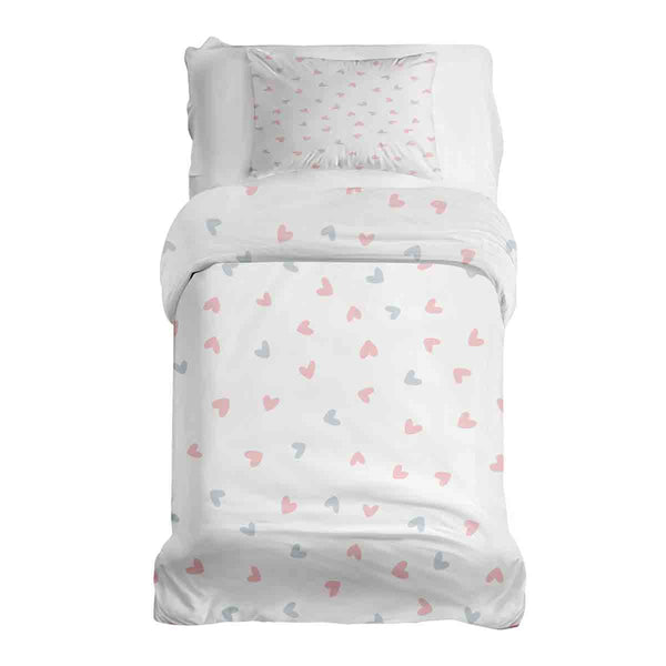 Therapiedekens beddengoedset wit met kleine hartjes