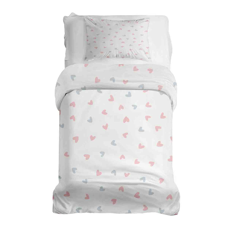 Therapiedekens beddengoedset wit met kleine hartjes