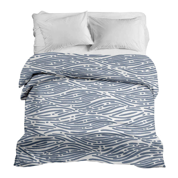 Therapie dekens katoenen hoes golvend patroon blauw