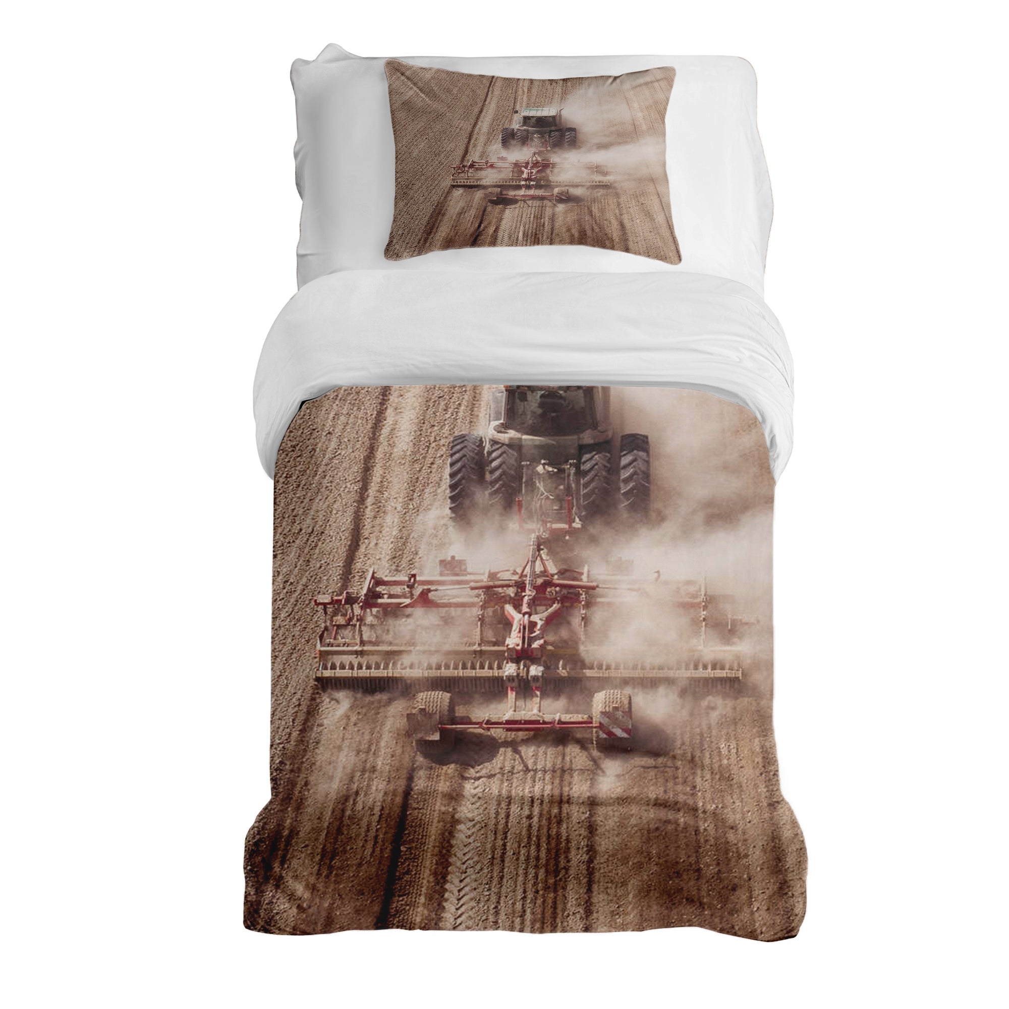 Original Therapiedecke - Baumwoll Bettwäsche Set Traktor im Staub