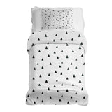 Therapiedekens beddengoedset wit met driehoeken in zwart