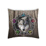 Gezondheidskussen bruin met wolf