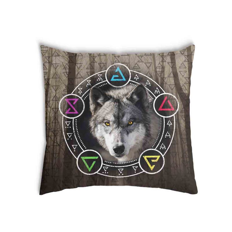 Gezondheidskussen bruin met wolf