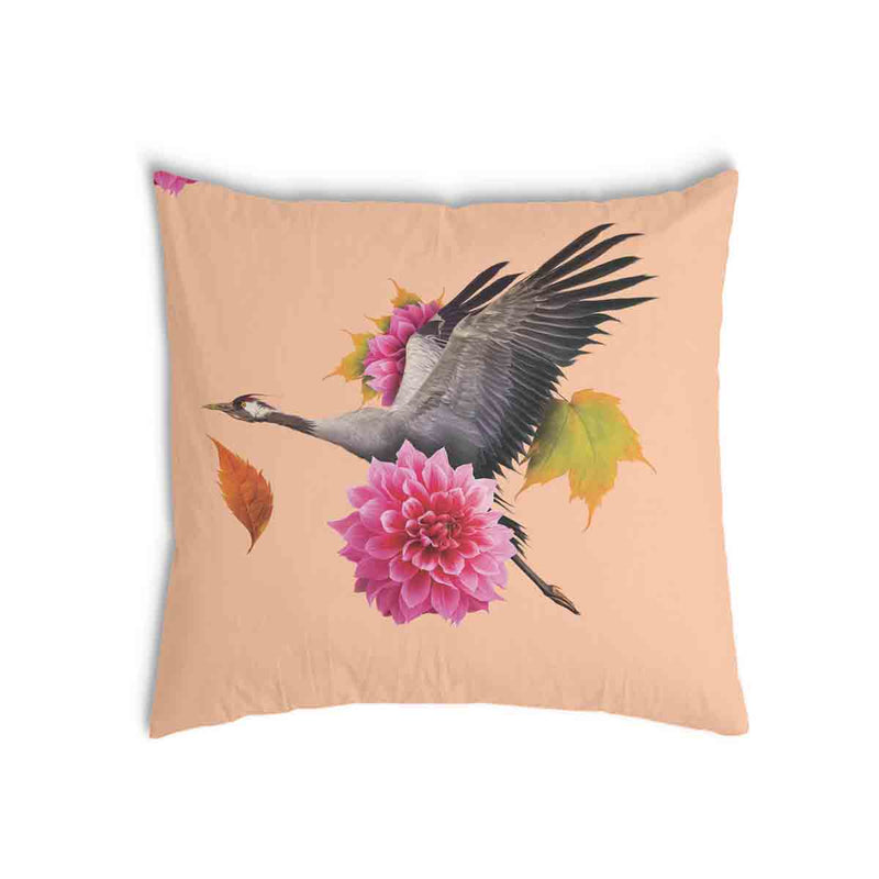 Gezondheidskussen Oranje met Kraanvogel