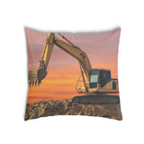 Gezondheidskussen tractor in zonsopgang
