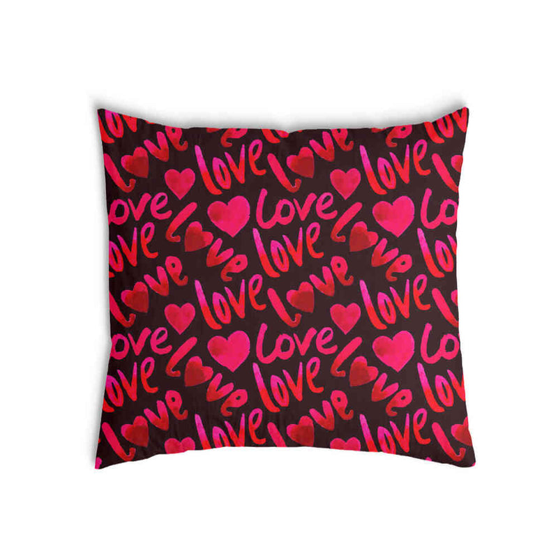 Gezondheidskussen Zwart met opschrift Love