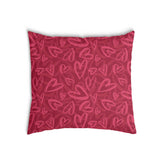Gezondheidskussen Rood met roze hartmotief