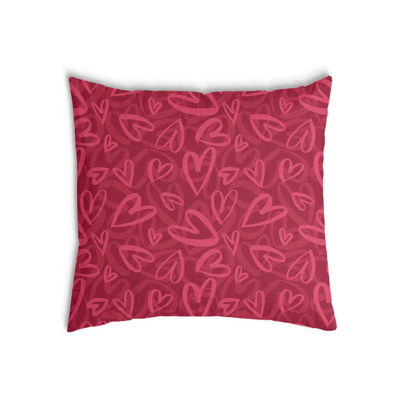 Gezondheidskussen Rood met roze hartmotief
