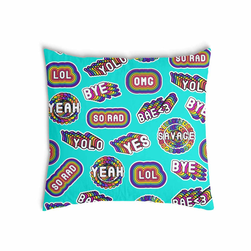 Gezondheidskussen turquoise met spreuken