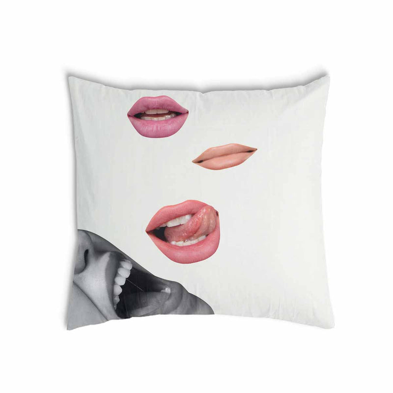 Gezondheidskussen wit met lippen