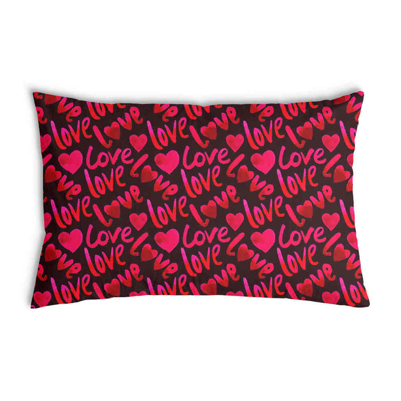 Gezondheidskussen Zwart met opschrift Love
