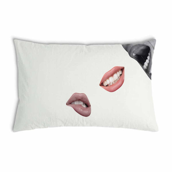Gezondheidskussen wit met lippen
