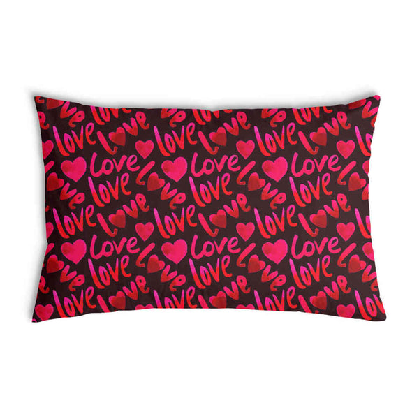 Gezondheidskussen Zwart met opschrift Love