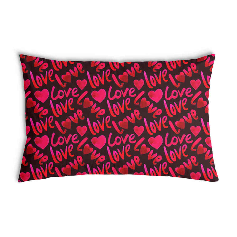 Gezondheidskussen Zwart met opschrift Love