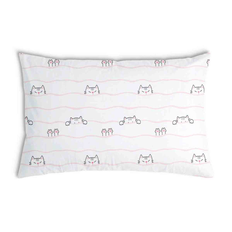 Gezondheidskussen wit met kleine katten