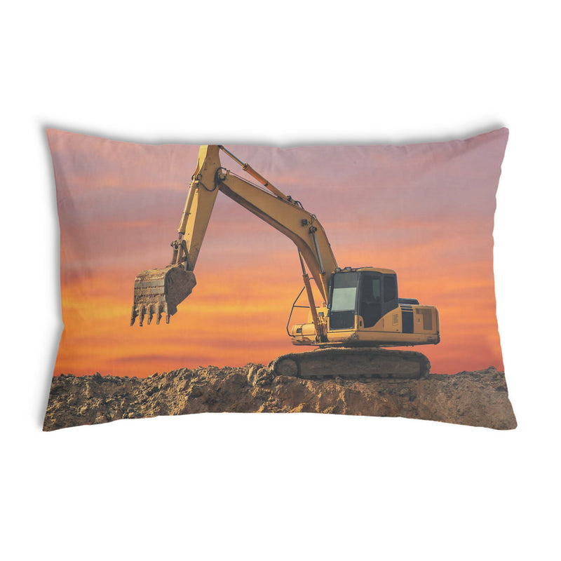 Gezondheidskussen tractor in zonsopgang
