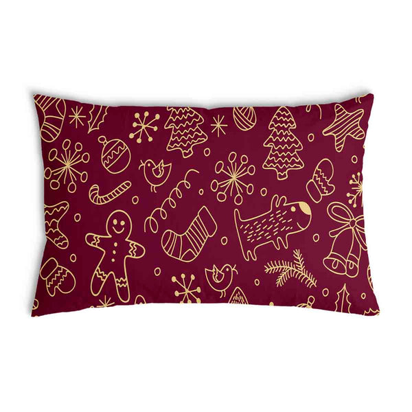 Gezondheidskussen rood met grappige kerstmotieven
